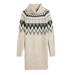 EXPRESS Cozy Fair Isle Knit Sweater Dress